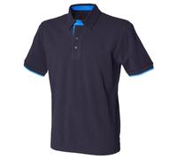 Contrast Pique Polo Shirt FRONT ROW Dark Navy M