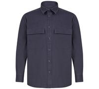 Front Row Men's Cotton Drill Overshirt in Navy | Size: Large FRONT ROW Navy L
