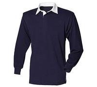 Front Row Mens Long Sleeve Classic Cotton Rugby Shirt