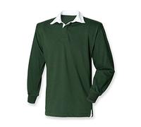 Front Row Mens Long Sleeve Original Rugby Shirt Bottle Green XL