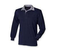 Front Row Mens Long Sleeve Original Rugby Shirt Navy/Slate M