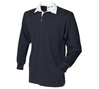 Front Row Mens Long Sleeve Sports Rugby Shirt (XL) (Black)