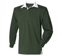 Front Row Mens Long Sleeve Sports Rugby Shirt (XL) (Bottle Green)