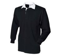 Front Row Men's Original Rugby Shirt in Black | Size: Medium FRONT ROW Black M
