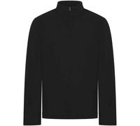 (XL, Black) Front Row Mens Pique Quarter Zip Sweatshirt