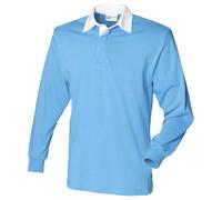 Front Row Men's Polo Shirt multicolour baby blue/white Small
