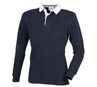 Front Row Mens Premium Long Sleeve Rugby Shirt/Top (2XL) (Navy)