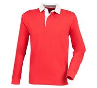Front Row Mens Premium Long Sleeve Rugby Shirt/Top (XL) (Red)