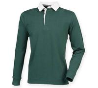 Front Row Men's Premium Rugby Shirt in Bottle Green | Size: 2XL FRONT ROW Bottle Green 2XL