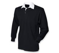 Front Row Mens Rugby Shirt Slim Fit Long Sleeve Premium Cotton Collared Top
