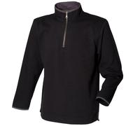 Front Row Mens Soft Touch 1/4 Zip Sweatshirt Top (XL) (Black)