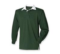 Front Row Rugby Shirt Original FR001 Plain Cotton Long Sleeve No Logo Bottle XL