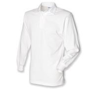 Front Row Plain FR100 Cotton Classic Long Sleeve Rugby Shirt No Logo XS-5XL