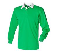 Front Row Plain FR100 Cotton Classic Long Sleeve Rugby Shirt No Logo XS-5XL