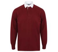 Front Row Plain FR100 Cotton Classic Long Sleeve Rugby Shirt No Logo XS-5XL