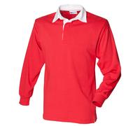 Front Row Plain FR100 Cotton Classic Long Sleeve Rugby Shirt No Logo XS-5XL