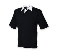 Front Row Short Sleeve Rugby Shirt : Color - Black : Size - L