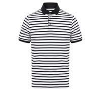 Front Row Unisex Adult Striped Jersey Polo Shirt (XXL) (White/Navy)