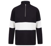 Front Row Unisex Adults Panelled Zip Neck Top PC3978