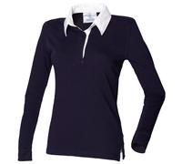 Front Row Women's Long Sleeve Rugby Shirt Cotton Slim Fit Logo Crest