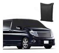Front Screen Wrap Cover Compatible with Nissan Elgrand E51 2002-2010, Car Front Windshield Cover Protective Tarpaulin, 600D Waterproof Oxford Fabric Against Snow Ice Frost Dust Sun, Black