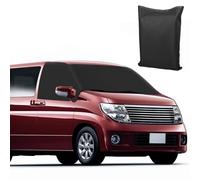 Front Screen Wrap Cover Compatible with Nissan Elgrand E51 2002-2010, Car Front Windshield Cover Protective Tarpaulin, 600D Waterproof Oxford Fabric Against Snow Ice Frost Dust Sun - Black