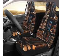 Front Seat Protector Covers Set Of 2 Universal Car Seat Covers Elastic Breathable Books On The Bookshelf Seats Cushion Pad For Cars Easy To Install Cover Set Accessories Auto Trucks Van Suv