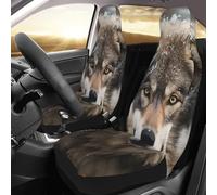 Front Seat Protector Covers Set Of 2 Universal Car Seat Covers Elastic Breathable Lmage Of Wolf In The Snow Seats Cushion Pad For Cars Easy To Install Cover Set Accessories Auto Trucks Van Suv
