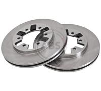 Front Set 2x Brake Discs A.B.S. 16020 for Nissan Pick Up (85-98)