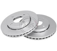 Front Set 2x Brake Discs A.B.S. 17650 for Mitsubishi/Smart Colt/Forfour (03-12)