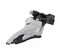 Front Shimano 9-10 speed MTB derailleur. Cues U4000 side swing double (top clamp