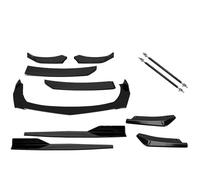 Front Splitter Spoiler Front Bumper Lip Spoiler Splitter+Side Skirts For Mini For Cooper S R53 R56 R60 F56(Glossy Black)