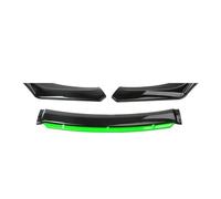 Front Spoiler Lip Universal Front Bumper Lip Body Kit Spoiler Decorative Strip Bumper Canard Lip Splitter 3-section Accessori Front Bumper Spoiler Trim Set(Black and Green)