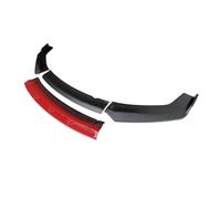 Front Spoiler Splitter For A3 S3 For A4 S4 For A5 For A6 Sedan For Q3 Car Front Bumper Lip Splitter Universal Spoiler Diffuser Lip Kit Front Bumper Spoiler(Matt Black-red)