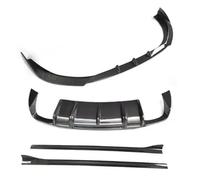 Front Spoiler Splitter Real Carbon Fiber Bumper Front Lip Rear Trunk Diffuser Roof Spoiler Full Body Kit For A3 S3 For S-line Hatchback 2014 2015 2016 Front Bumper Spoiler(Body kit C)