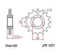 Front Sprocket 14 Tooth Pitch 525 For Honda CB 600 F Hornet 1998 - 2006