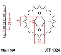 FRONT SPROCKET 2060 11 HONDA CRF 230 '03-15' TRX 200 SX FOUTRAX '86-88' '90-97'