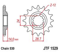 FRONT SPROCKET 2077 16 KAWASAKI ZRX 1100/1200 '97-06 (207716JT) (CHAIN. 530)