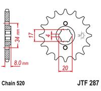 FRONT SPROCKET 267 14 HONDA CRF 230L '08-'10, XL 250R '84-'97 (26714JT) (CHAIN 5