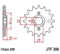 FRONT SPROCKET 281 14 HONDA NX 650 DOMINATOR '88 (10MM THICK) (28114JT) (CHAIN 5