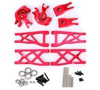 Front Steering Block & C-Hubs Caster Blocks & Rear Hubs with Ball Bearings & Universal Front Rear Swing Arm for ARRMA 1/10 3s Granite Mega Senton New BigRock Typhon (Red) (Red)