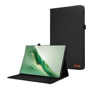 Front Support Tablet Case Suitable For Huawei Honor Magicpad 2 12.3inch ROD2-W09 2024 Soft Fabric Flip Stand Cover(Black)