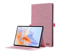 Front Support Tablet Case Suitable For Huawei Honor Pad V9 ROL-W00/W10 11.5inch 2024 Soft Fabric Flip Stand Cover(Rose red)