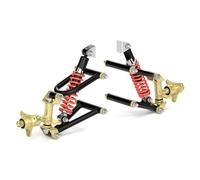 Front Suspension Swing Arm Kit, Upper/Lower Swing Arm & Front Suspension Shock Assembly with Steering Strut Knuckle Wheel Hub, Go Kart Electric ATV Quad Bike DIY Kit Accessories