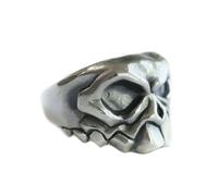 Front Tooth Skull 925 Sterling Silver Ring Punk Jewellery TA107A UK Size N½~Z4 (UK N½ (54.4mm))
