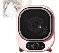 Front Tumble Dryer Filter Lint Dust 0-200 Minutes Timer Hot Cold Air 3D Drying Overheat Protection 35dB Silent Compact Clothes Spin Dryer (Pink)