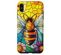 Front View Bee with Petals in Bright Garden Scene Case for iPhone XS Max