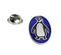 Front View Oval Penguin Lapel Pin Badge X2AJTP351