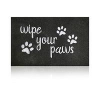 Front Welcome Entrance Door Mats Mud Absorbent Resist Dirt Durable Rugs for Indoor Outdoor Entry Garage Patio High Traffic Areas Shoe Rugs (Black&Wipe your Paws)