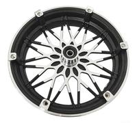 Front Wheel Assembly 3.00-10 with Disc Brake for Electric Scooter - Strong Aluminium Alloy Solid Wheel - Shock Absorbent Non-Pneumatic Tire for City Ride